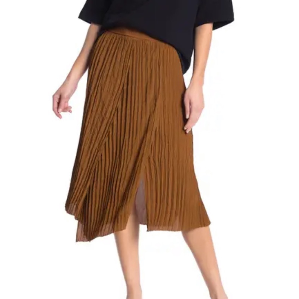 Vince - Crinkle Pleated Pull-On Skirt